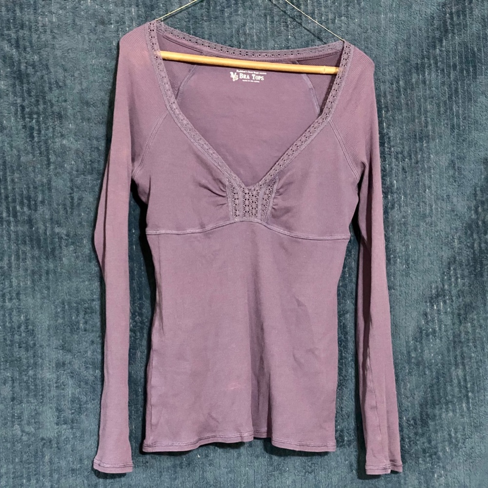 Victoria Secret Long Sleeve Purple Bra Top